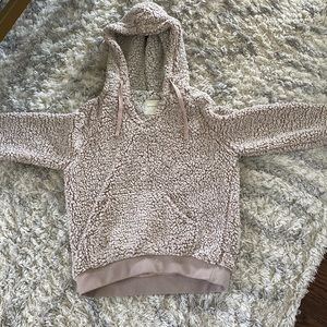 Fluffy, hooded, sherpa